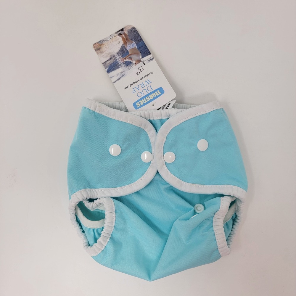 NWT Thirsties Aqua Duo Wrap Snap Waterproof Diaper Cover Size 1  ( 6-18 pounds )